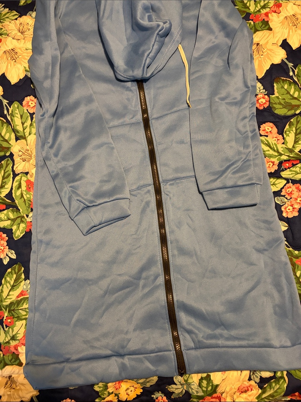 Source Unknown Light Blue Women's Hooded Varsity-Style Zip Coat